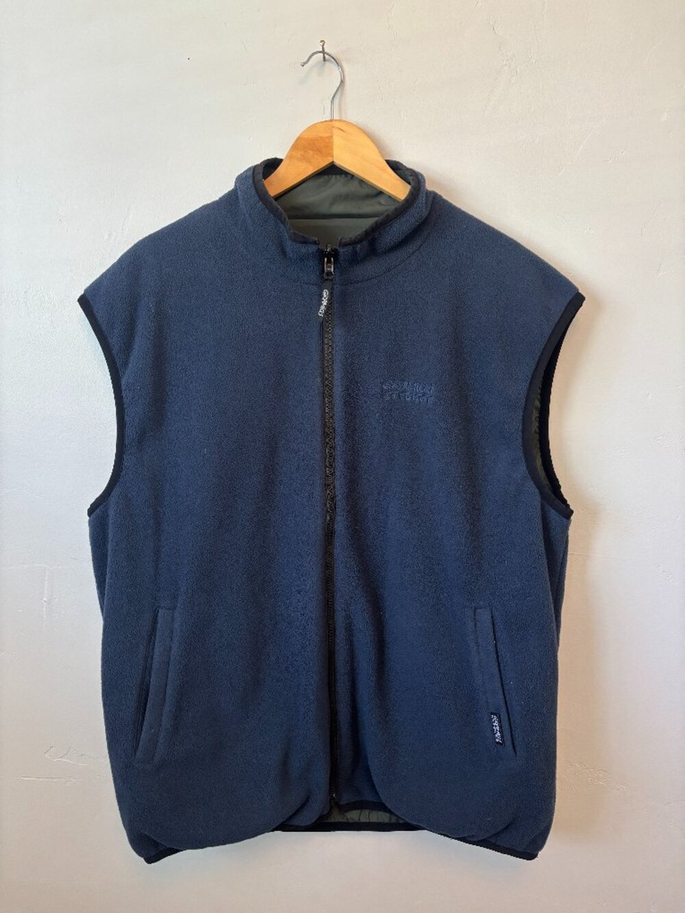 Vintage Gramicci Outdoor Reversible Fleece Vest Navy and Green Full Zip L